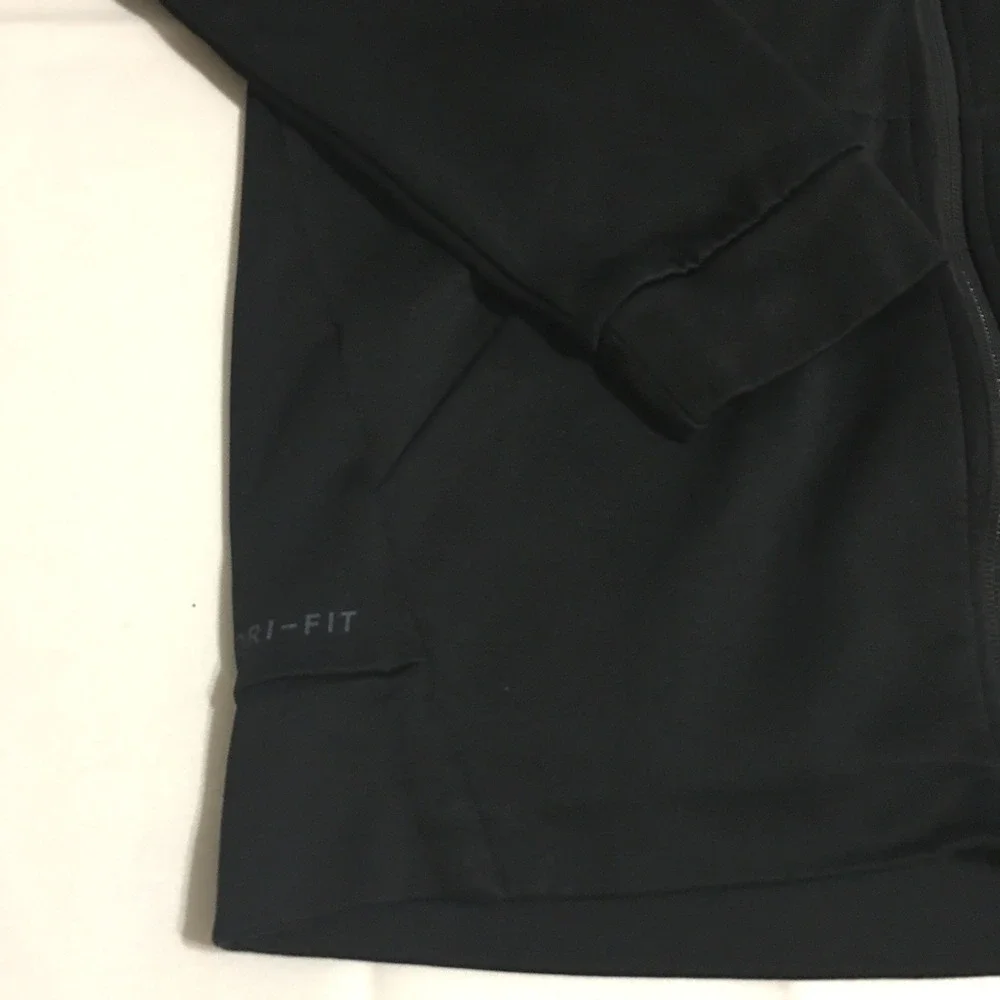 Nike Dri-Fit Full Zip Hoodie Mens Medium Black Workout Athletic Jacket